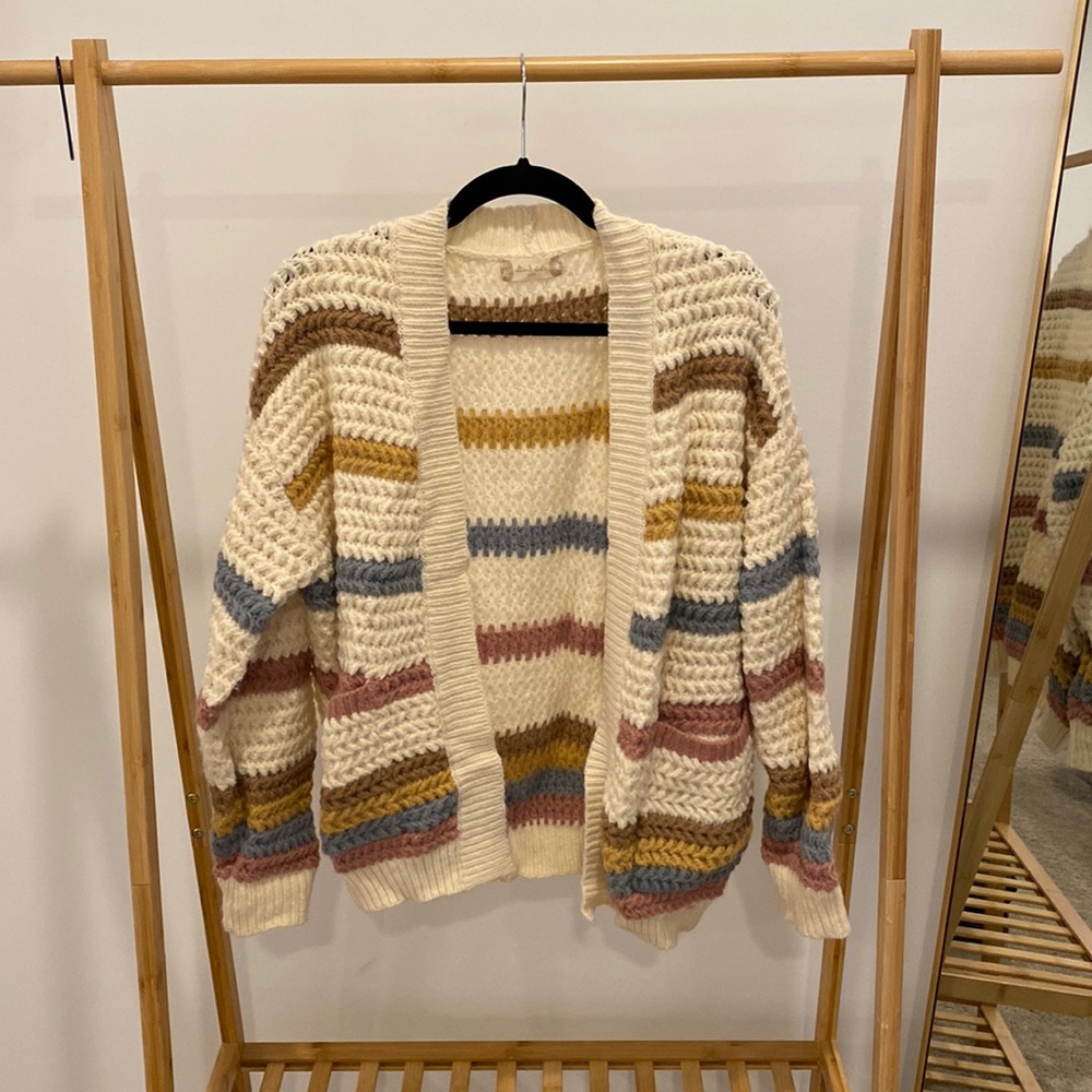 Striped Cropped Cardigan